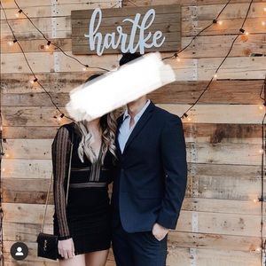 Blue blush cocktail dress